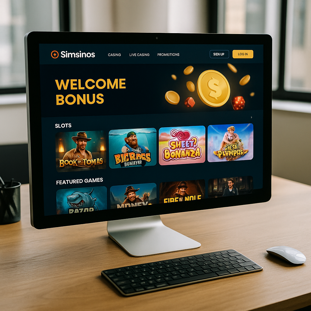 Simsinos - Interface Desktop Casino - Design Intuitif